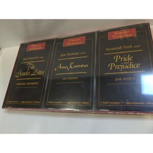 3 Audiobooks Cassette Scarlet Letter Anna Karenina Pride & Prejudice JaneSeymour